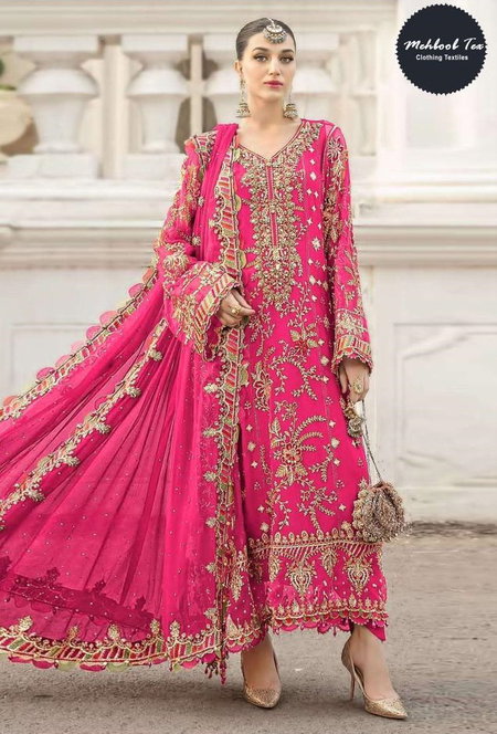 Mehboob Tex 1828 Colour Chiffon Pakistani Salwar Suit Exporters In India
